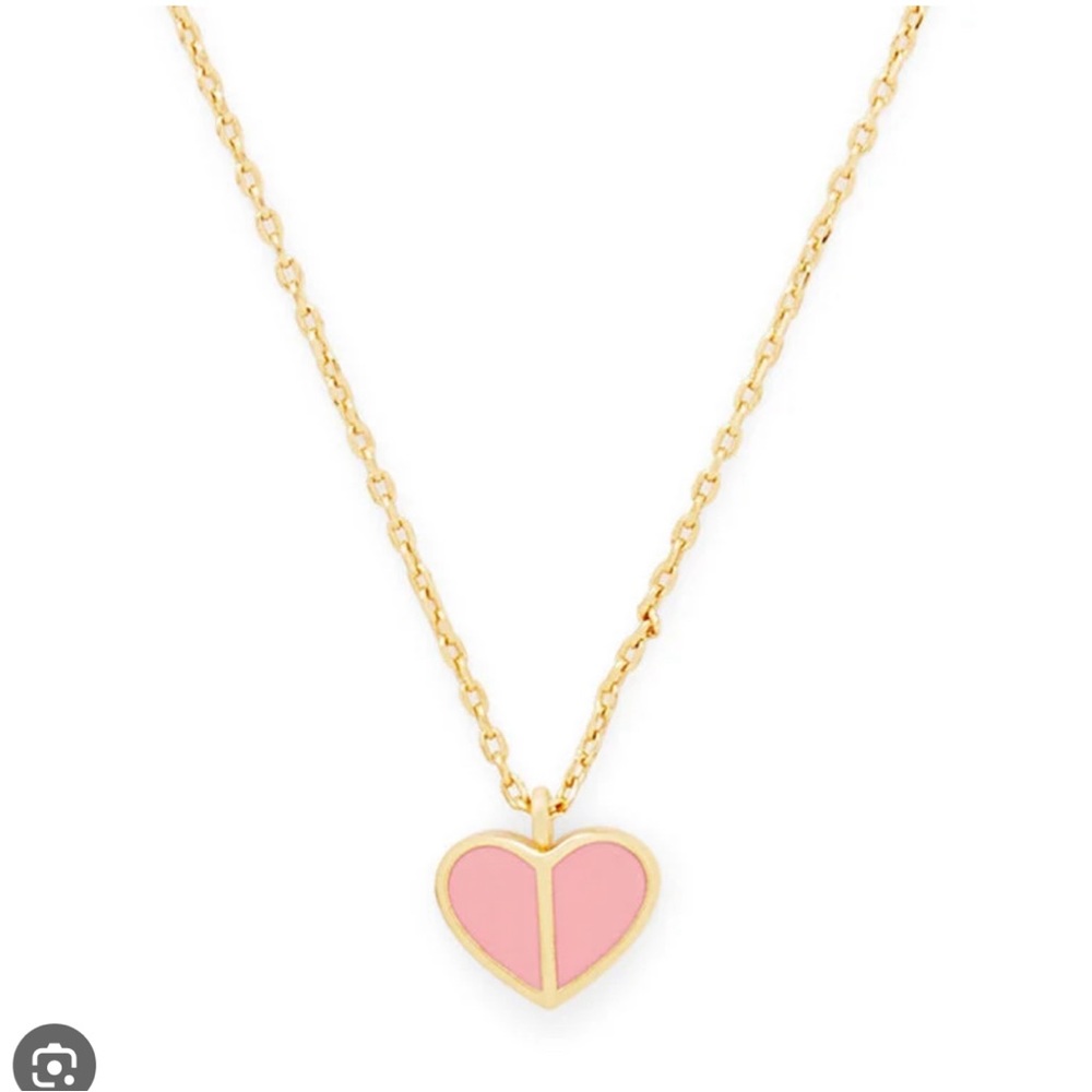 Kate Spade Heritage Spade Pink Enamel Heart Pendant Necklace